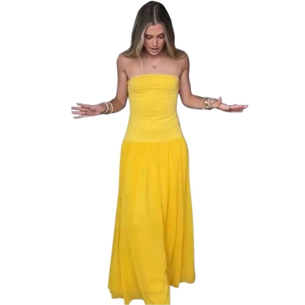 NWT Elliatt Yellow Strapless Gown Dress Size M - Picture 2 of 12